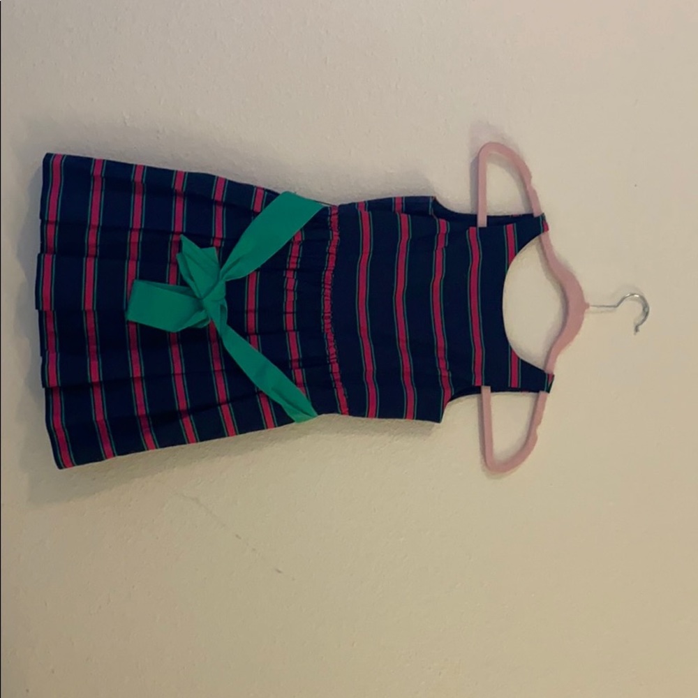 pink green and blue dress